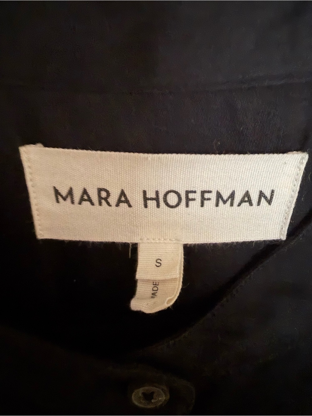 Mara Hoffman Black Gathered Yoke Button-Down Shirt - Picture 3 of 4